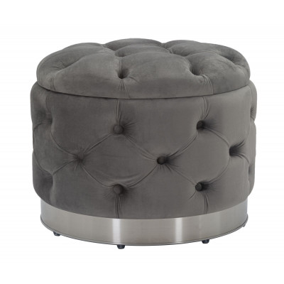 PUFF CONTENITORE RICH GRIGIO CM Ø 55X42