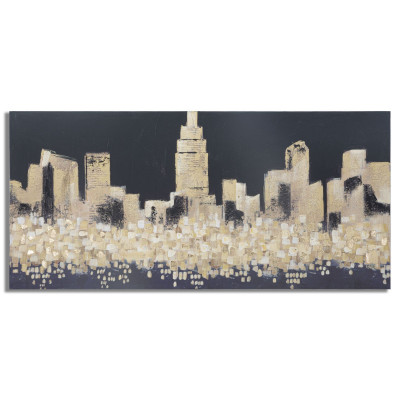 DIPINTO SU TELA GOLDEN CITY CM 150X3,8X70