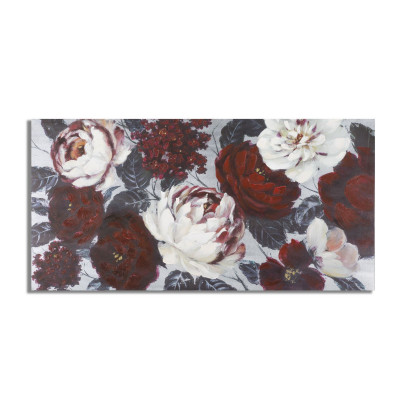 DIPINTO SU TELA WHITE/RED FLOWER DARKBACK CM 
120X3,7X60