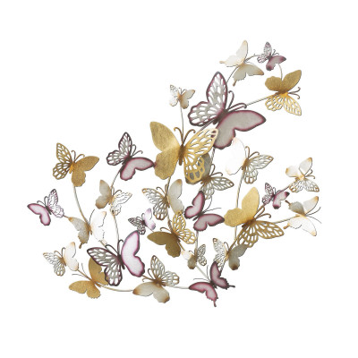 PANNELLO DA MURO BUTTERFLIES ORO/BORDEAUX CM 132X3,5X95,5