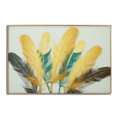 PANNELLO VETRO C/CORNICE 
FEATHERS CM 80X3,5X120