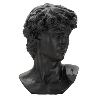 SCULTURA TESTA ANTICA NERA CM 44X35,5X60